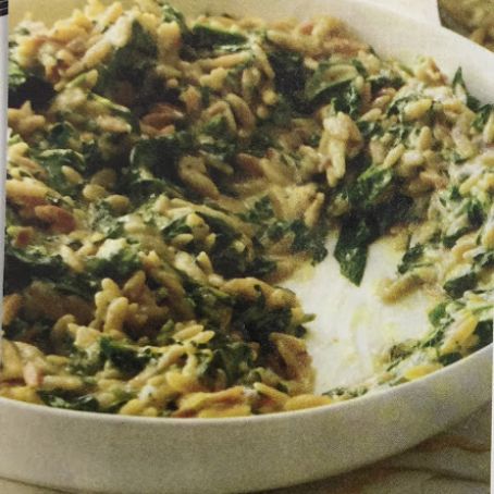 Roasted Garlic and Spinach Orzo