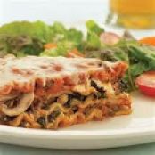 Lasagne, sausage and spinach