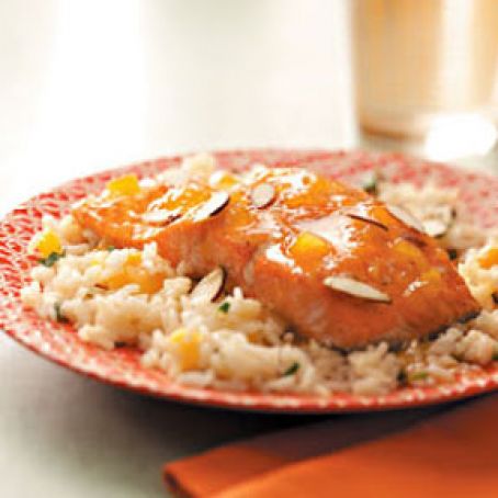 Apricot-Glazed Salmon with Herb Rice Recipe