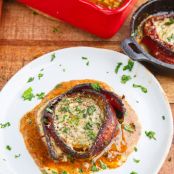 Creamy Asiago Bacon Wrapped Roasted Onions