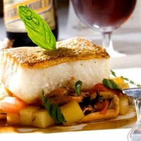 ROBALO CHILENO CON MEJILLONES Y PAPAS