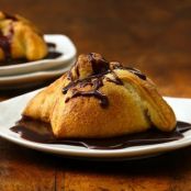 Chocolate-Filled Pillows with Chocolate Sauce