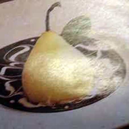 Poached Pears with Chocolate-Ginger Sauce