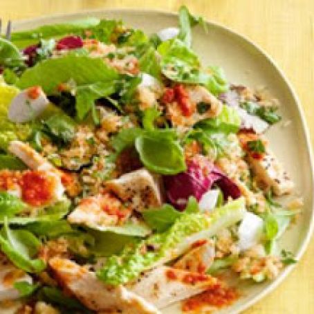 Grilled Chicken Salad With Parmesan Breadcrumbs