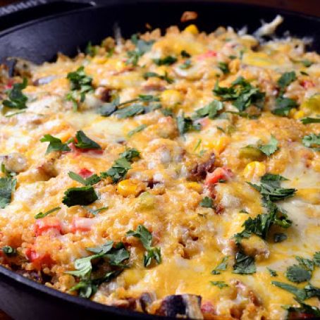 Baked Pepper Jack Quinoa Skillet