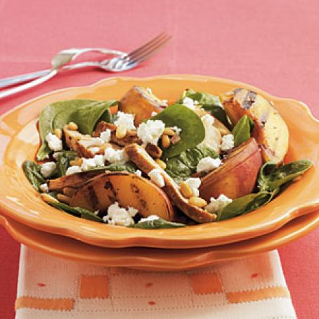 Grilled Chicken and Peach Spinach Salad with Sherry Vinaigrette (8)