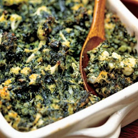 Cauliflower & Broccoli Flan with Spinach Béchamel