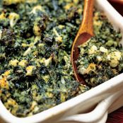 Cauliflower & Broccoli Flan with Spinach Béchamel