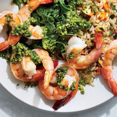 Pan-Seared Shrimp with Walnut & Herb Gremolata