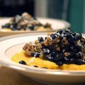 Pumpkin Polenta with Chorizo and Beans