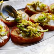 Bruschetta with Leeks, Goat Cheese, and Bacon