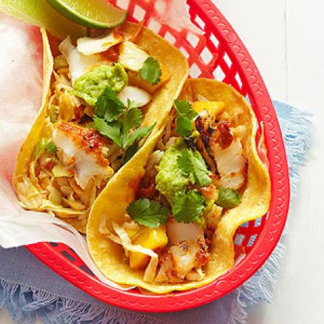 Mango Barbecue Fish Tacos
