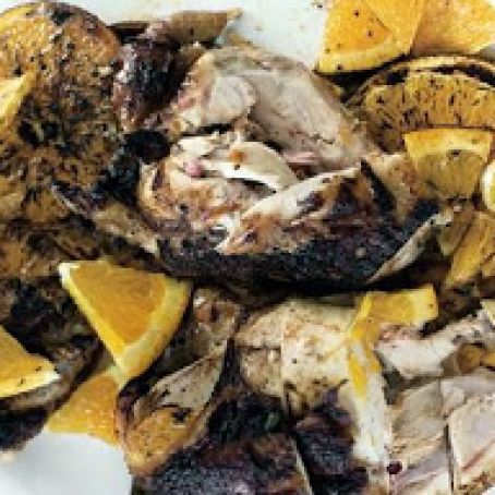 CITRUS CHICKEN UNDER A BRICK