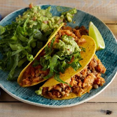 Cauliflower-Lentil Tacos with Fresh Guacamole
