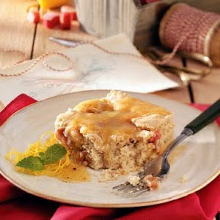 Rhubarb Cake with Lemon Sauce Recipe