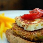Kikärtsburgare med halloumi