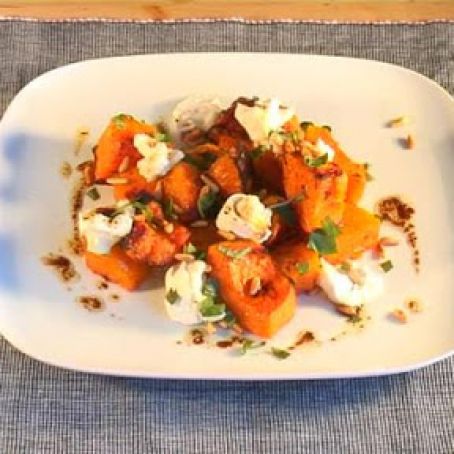 Butternut Squash with Goat Cheese Truffle