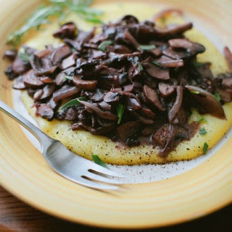 Stewed Mushrooms + Polenta