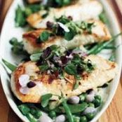 Halibut with Mixed Beans and Lemon-Butter Sauce