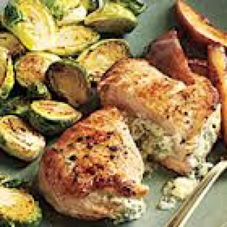 Blue Cheese-Stuffed Pork Chops with Pears