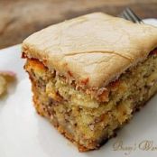 LUSCIOUS BANANA PECAN CAKE WITH CARAMEL FROSTING