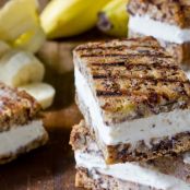 Grilled Banana Bread Ice Cream Sandwiches