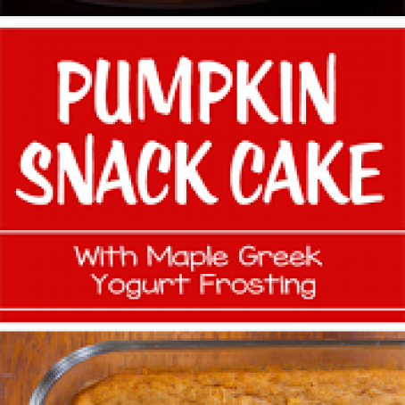 Pumpkin Snack Cake – With Maple Greek Yogurt Frosting