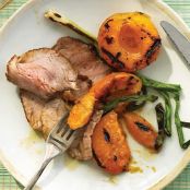 Grilled Apricots & Pork Tenderloin with Honey Glaze