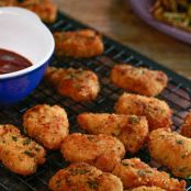 Chicken - Garlic-Bread Chicken Nuggets with Balsamic Ketchup