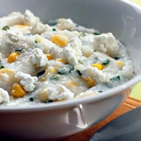 Goat Cheese Grits with Fresh Corn