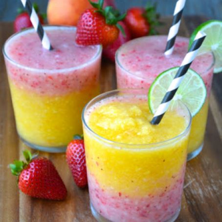 Strawberry Peach Wine Slushies