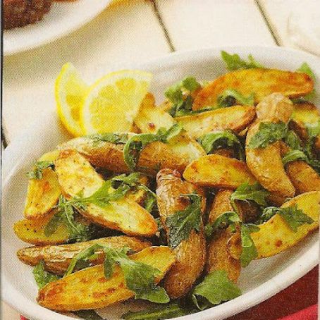 Roasted Fingerling Potatoes with Arugula
