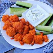 Spicy Buffalo Cauliflower Wings with Homemade Ranch Dressing by Inspired Edibles