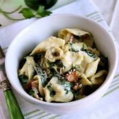 Tortellini with Crispy Bacon and Spinach in Cream Sauce