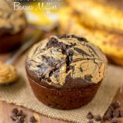 Chocolate Peanut Butter Banana Muffins