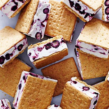 Blueberry Cheesecake Frozen Yogurt Sandwiches