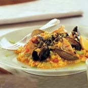 Mussels, Clams and Shrimp with Saffron Risotto
