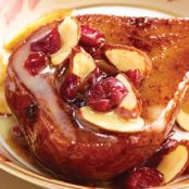 Roasted Pears with Almonds, Cranberries, and White Chocolate