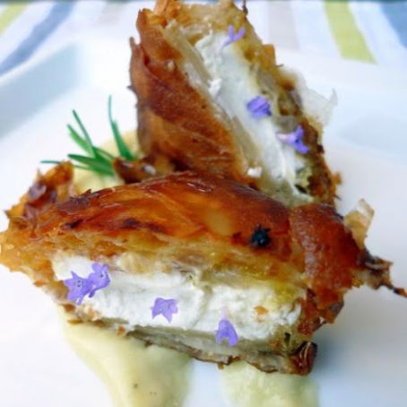 CRUJIENTE DE QUESO DE CABRA CON MERMELADA DE NARANJA