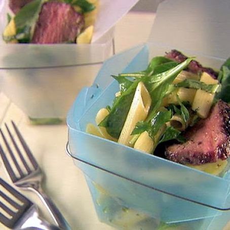 Penne with Beef and Arugula
