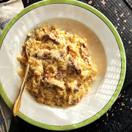 Creamy Orzo Risotto with Meyer Lemon and Wild Mushrooms