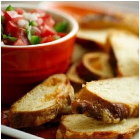 Asiago Cheese Bread Chips and Pico di Gallo
