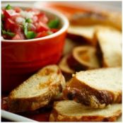 Asiago Cheese Bread Chips and Pico di Gallo