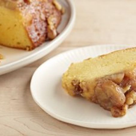 Banana Upside-Down Sour Cream Walnut Cake