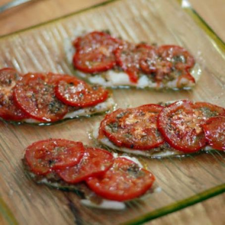 Fish with Tomatoes and Green Olive Tapenade