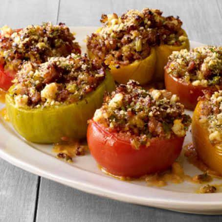 Sausage and Basil Stuffed Tomatoes
