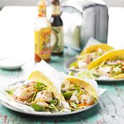 Fish Tacos with Cabbage and Chile Pepper Slaw