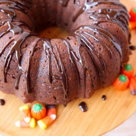 Triple Chocolate Pumpkin Bundt Cake