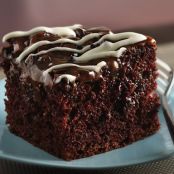 Chocolate Chip-Caramel Poke Cake