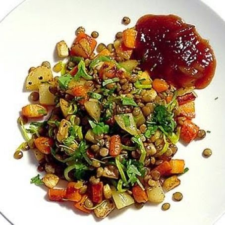 Vegetarisk pytt med linser